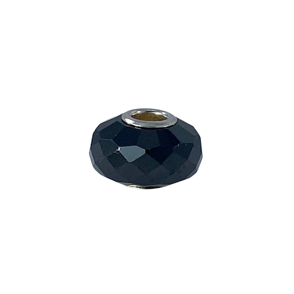 European Charm Bead Black Faceted Crystal 925S - Picture 4 of 5